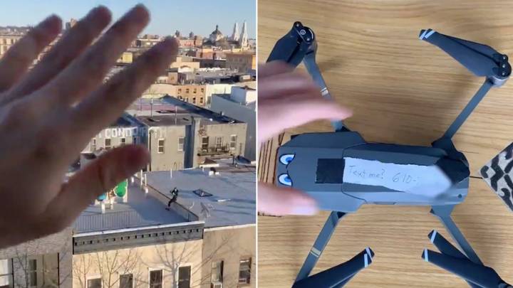 Man Uses Drone To Fly His Phone Number Over To Woman During New York Lockdown