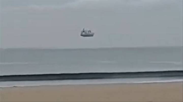 Optical Illusion Makes It Look Like Ship Is Floating Over The Sea