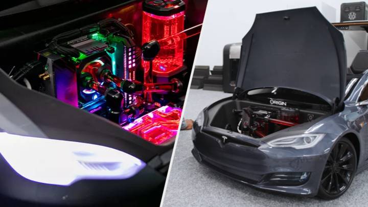 Incredible Gaming COMPUTER Built Into Toy Tesla Model, Costs Over ₤ 10k.