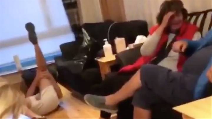 Man Films The Hilarious Moment He Pranks His Family With Set Of Fake Testicles